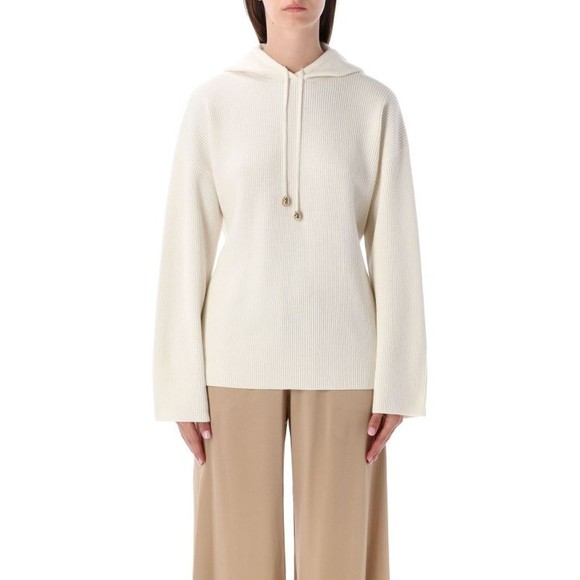 Fabiana Filippi Sweaters - Fabiana Filippi Ribbed Knit Hoodie Ivory - NWT